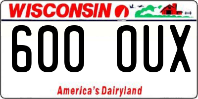 WI license plate 600OUX