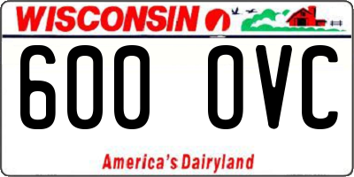 WI license plate 600OVC