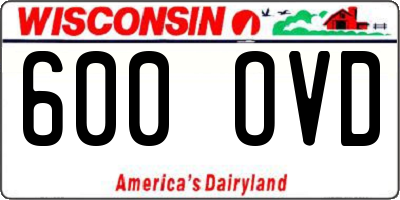 WI license plate 600OVD
