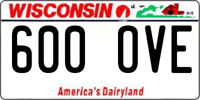 WI license plate 600OVE