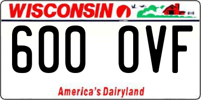 WI license plate 600OVF