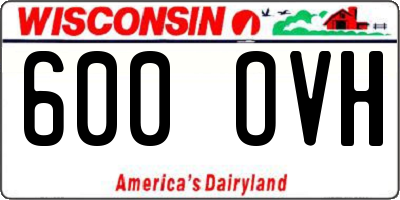 WI license plate 600OVH