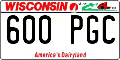 WI license plate 600PGC