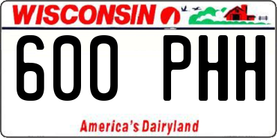 WI license plate 600PHH