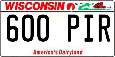 WI license plate 600PIR