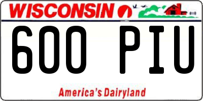 WI license plate 600PIU