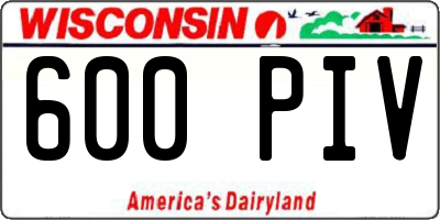 WI license plate 600PIV