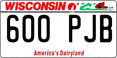 WI license plate 600PJB