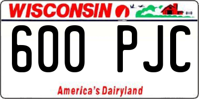 WI license plate 600PJC