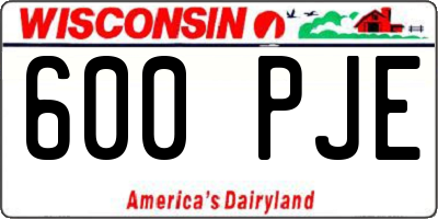 WI license plate 600PJE