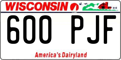 WI license plate 600PJF