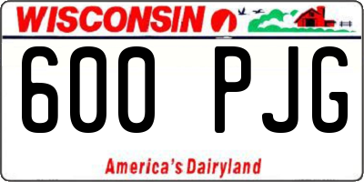 WI license plate 600PJG