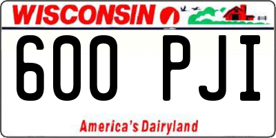 WI license plate 600PJI