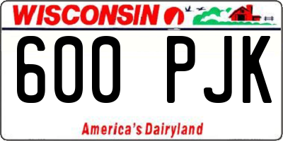 WI license plate 600PJK