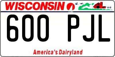 WI license plate 600PJL