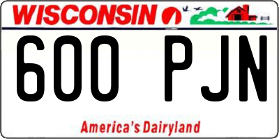 WI license plate 600PJN