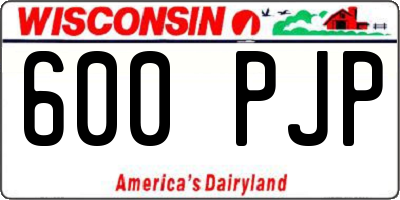 WI license plate 600PJP