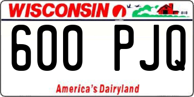 WI license plate 600PJQ
