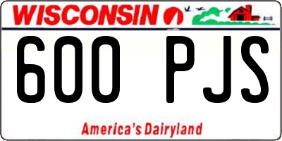 WI license plate 600PJS