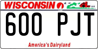 WI license plate 600PJT