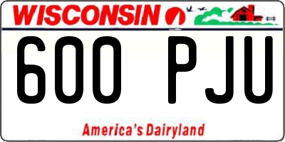 WI license plate 600PJU