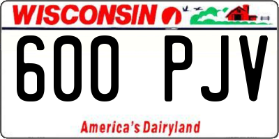 WI license plate 600PJV