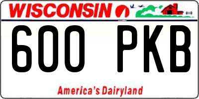 WI license plate 600PKB