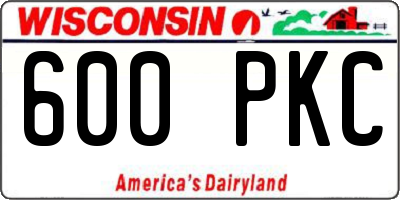 WI license plate 600PKC
