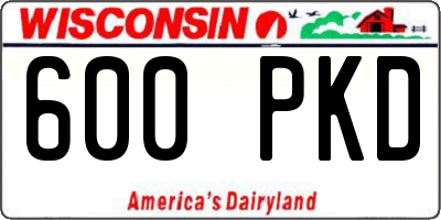 WI license plate 600PKD