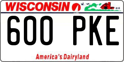 WI license plate 600PKE