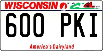 WI license plate 600PKI