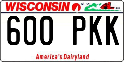 WI license plate 600PKK