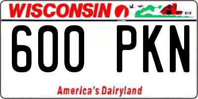 WI license plate 600PKN