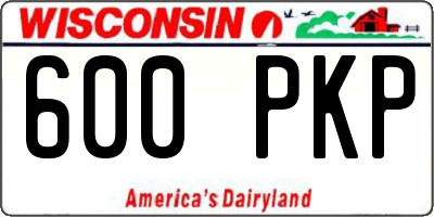 WI license plate 600PKP