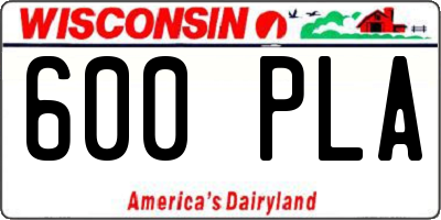 WI license plate 600PLA