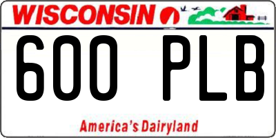 WI license plate 600PLB