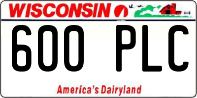 WI license plate 600PLC