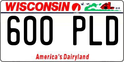 WI license plate 600PLD