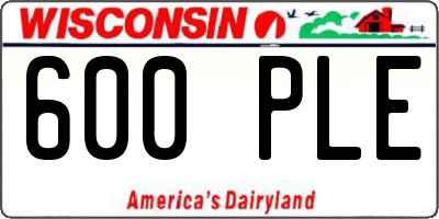 WI license plate 600PLE