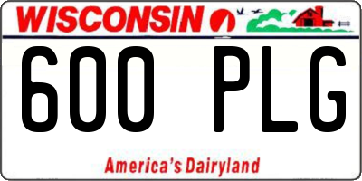 WI license plate 600PLG