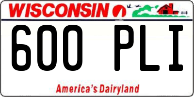 WI license plate 600PLI