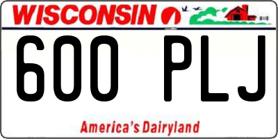 WI license plate 600PLJ