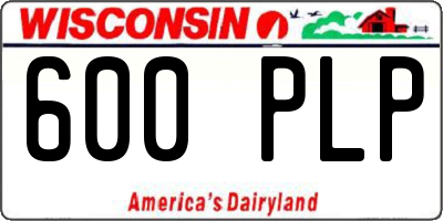 WI license plate 600PLP
