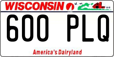 WI license plate 600PLQ
