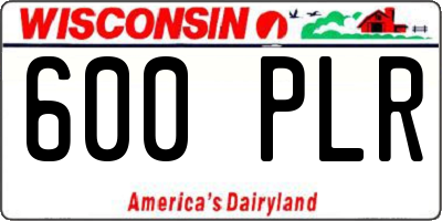 WI license plate 600PLR