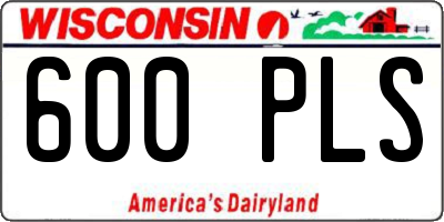 WI license plate 600PLS