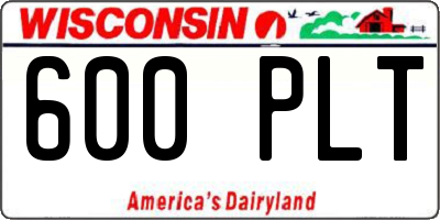WI license plate 600PLT