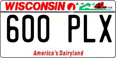 WI license plate 600PLX