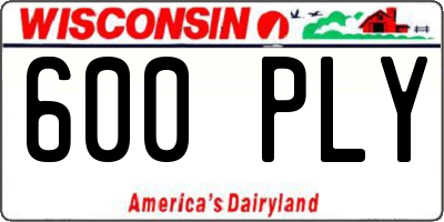 WI license plate 600PLY