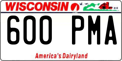 WI license plate 600PMA